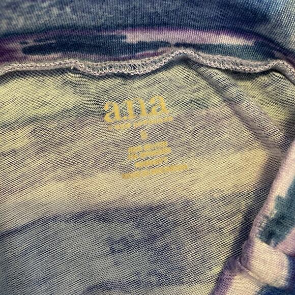 A.N.A. Maxi Skirt Size S Long Split Pull On Blue Purple Striped Coastal Summer - Picture 4 of 6